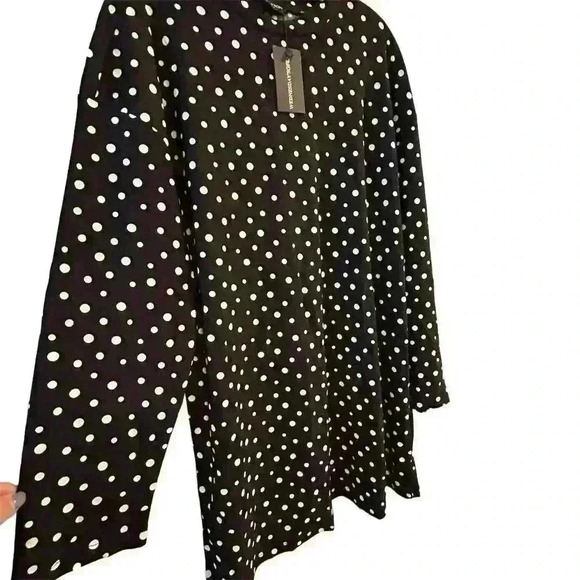 Wednesday's Girl Women's XL Black Polka Dot Knee Length Dress Casual - Picture 5 of 8